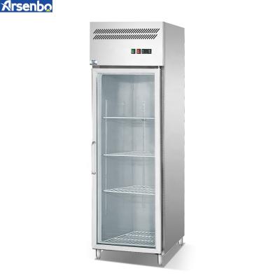 China Commercial Single-Temperature Arsenbo Display Fridge Single Door Stainless Steel Refrigerator For Hotel Kitchen for sale