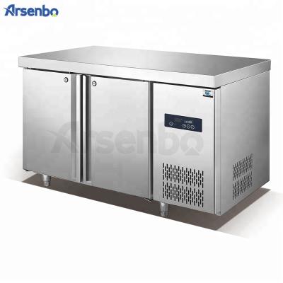 China Commercial Restaurant 2 Deep Door Double-temperature Undercounter Stainless Steel Undercounter Freezer Fridge Chiller Fridge for sale