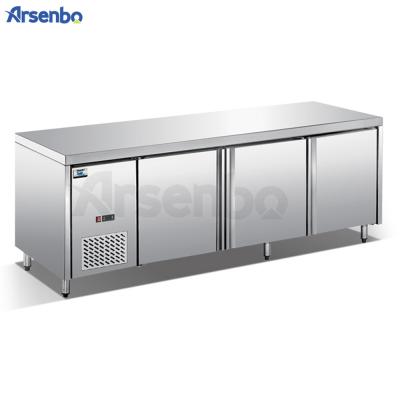 China Double-temperature Stainless Steel Commercial Kitchen Equipment Work Table Refrigerator Bench Refrigerated Refrigerator Freezer for sale