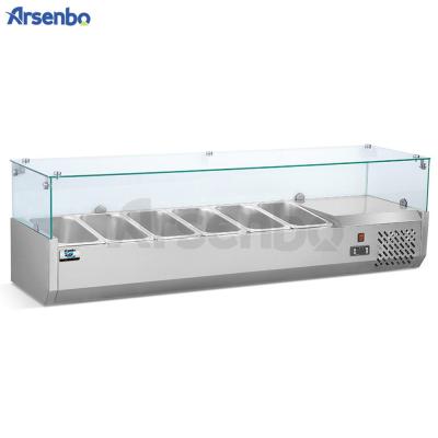 China Double-temperature 304 stainless steel salad bar, sandwich bar, on table counter refrigerator for sale