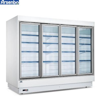 China Single-temperature Arsenbo Supermarket Refrigerated Fruit Vegetable Display Refrigerator Showcase Multideck Open Fridge for sale