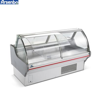 China Single-temperature Arsenbo 0-10 Degree Celsius Display Cabinet Fridge Cooling Open Display Fridge For Supermarket for sale