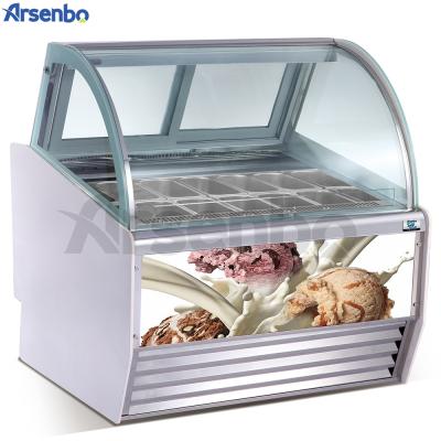 China Double-temperature Commercial Soft Ice Cream Display Fridge Freezer for sale