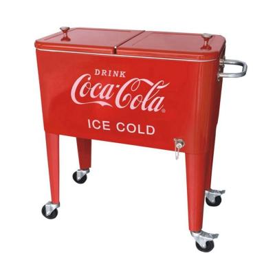 China 2021 Rolling Part Sustainable Hot Metal Rolling Ice Cooler Cart for sale