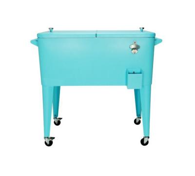 China Eco-Friendly Mobile Ice Cooler Cart Drink Cooler Sustainable Party With Wheels for sale