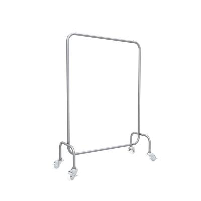 China Simple Modern Medium Retail Minimalist Cheap Shop Pipe Industrial Clothing Rack With Wheels for sale