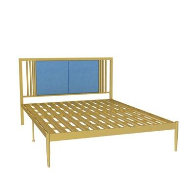 China The Other Iron 1.8 M Iron Bedstead Apartment Double 1.5 M Nordic Single Modern Single Golden Bed for sale