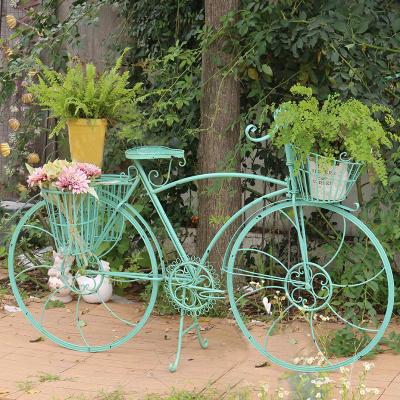 China Removable Bicycle Country Iron Flower Pot Stand Outside Wrought Iron Factory Outdoor Stand for sale