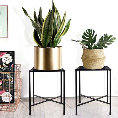 China American Style Plant Folding Steel Flower Stand Iron Metal Simplicity Pot Stand Four Legs for sale