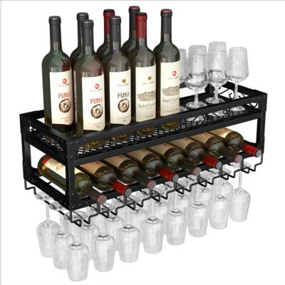 China Other Upside Down Wall Mounted Bottle Shelf Wall Bar Rack Hanging Upside Down Glass Rack for sale