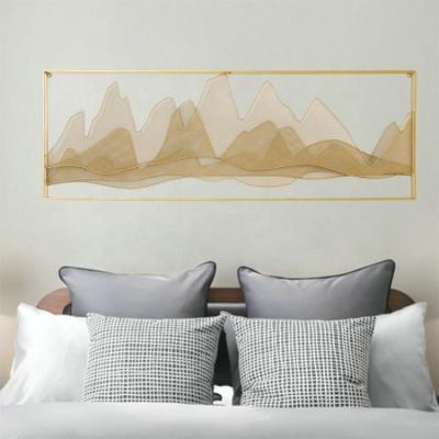 China Gold Coin Art Wall Sculpture For Living Metal Metal Wall Decor Landscape Painting Minimalist Wall Hanging Ornaments for sale