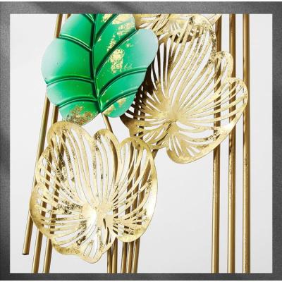 China Luxury durable gold leaf metal wall hanging decor for living room lobby entrance for sale