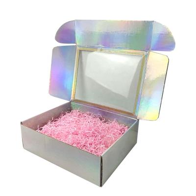 China Modern Design Recyclable Paper Box Christmas Gift Doll Packaging Box Corrugated Kraft Origami Paper Box With PVC Clear Window for sale