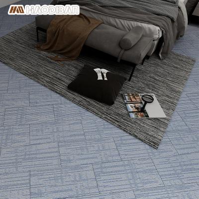 China Luxury LVT Tile Floor Tiles Vinyl Super Non-slip Waterproof Plank Glue Down PVC Click Dry Back Carpet Look Floor For Bedroom for sale