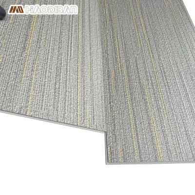 China 4mm 5mm 6mm 7.5mm Contemporary Waterproof Carpet Look Floor PVC Vinyl SPC Flooring Click Lock Tiles Plank for sale