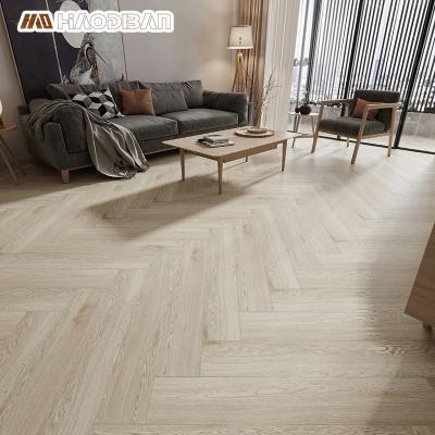 China HaoFamily 4mm 5mm 6mm 8mm EUROPEAN Wood Texture PVC Plastic Tiles Vinyl SPC Herringbone Flooring for sale