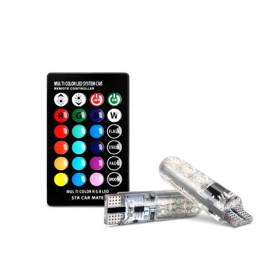 China Aviation Aluminum Factory Selling Remote Controller 6SMD 5050 501 W5W 194 168 Wedge Light RGB T10 LED Reading Bulb for sale