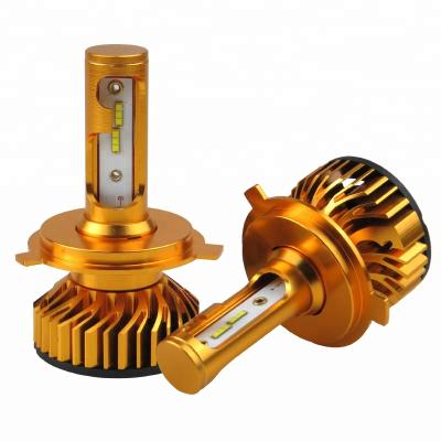 China Aviation Aluminum+Cooling Fan MACAR High Power Fan Aluminum Alloy 40W 4800lm Car LED Headlight H4 for sale