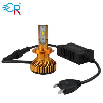 China Aviation Aluminum+Cooling Fan Mini Size H7 LED Car Motorcycle Led Projector Headlight for sale