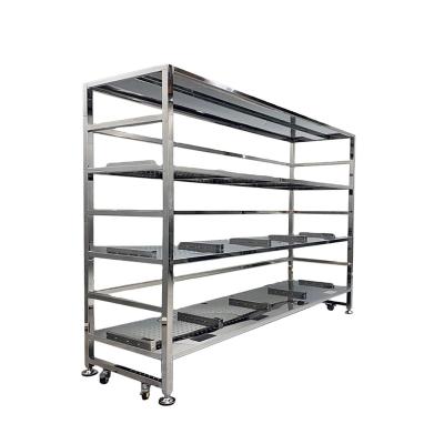 China Commercial Furniture 4 Tiers Stainless Steel Durable Shelving Unit Storage Shelves for sale