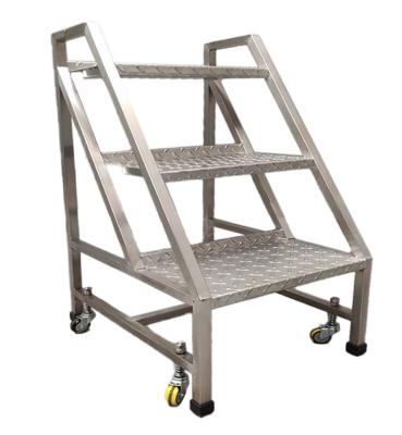 China Warehouse Comfortable Multi Functional Rolling Step Ladder With Wheels for sale