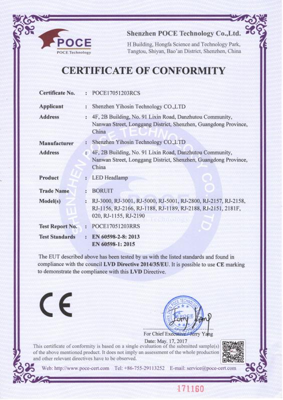 CE - Shenzhen Yihosin Technology Co., Ltd.