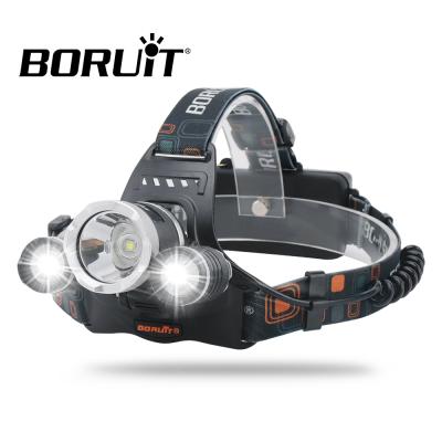 China BORUiT RJ-3000 4 Color Option XM-L2 Camping Head Lamp High Power 4 USB Rechargeable LED Headlamp 5000 Lumens for sale