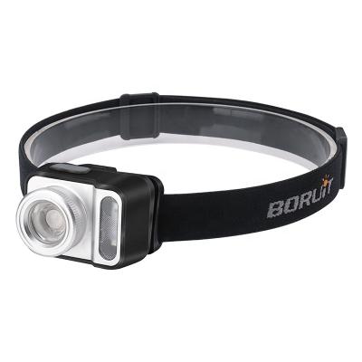 China Round Shape Zoom Boruit B36 New Product Waterproof Head Lamp, AAA Dry Battery Zoomable Design Led Headlight for sale