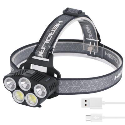 China Outdoor Camping BORUIT Headlamp New Smart Gesture Feeling Headlamp Li-polymer 5LED Battery Cycling Running Powerful Fishing Headlamp for sale