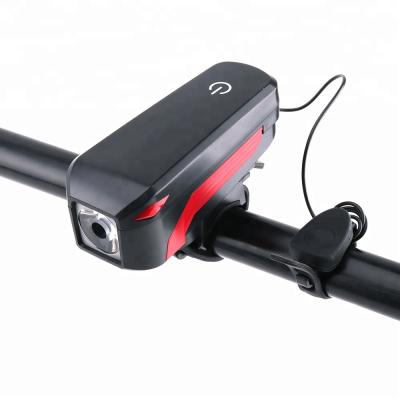 China Bicycle Light with Touch Horn Light USB Front Handlebar Bicycle LED Rechargeable Bike Light with Trumpet Para de luz bicicleta touch horn for sale