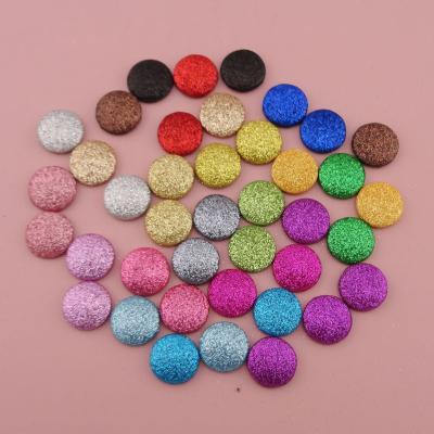 China 100PCS Dry Cleaning 20mm Dark Colors Glitter Bling Bling Beads Covered Round Button With Flat Back For DIY Headbands Accessories for sale