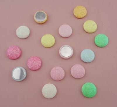 China 100PCS Assorted Dry Clean Colors 20mm Series Soft Pastel Glitter Covered Flat Back Button Beads For DIY Headbands Hair Accessories for sale