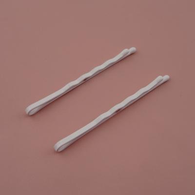 China Fashion 100PCS/bag 2mm*5.5cm White Corrugated Metal Bobby Pins Plain Hair Slider 2.17 Inch For DIY Hair Bows Accessories for sale