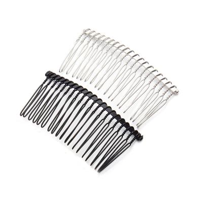 China Lead free nickel free 20teeth twisted wires hair combs metal side combs for DIY bridal crown tiara for sale