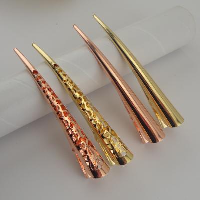 China 13.0cm Rose Golden /Golden Metal Pomegranate Flower Beak Clip Salon Hairpins Lead Free Barrette For Women Hair Styling for sale