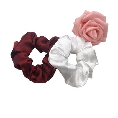 China Fashion Women Satin Elastic Hair Scrunchies Cloth Hair Bands Ins Hair Ties Ponytail Holders Warm Scarves for sale