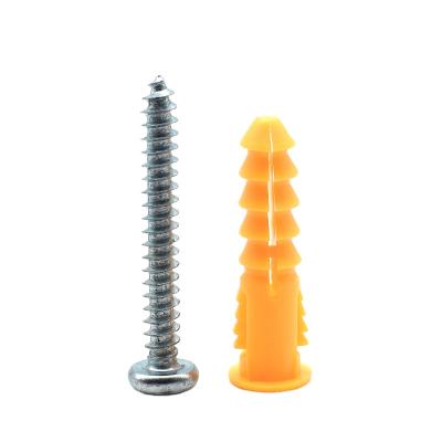 China 112 Plastic Nylon Anchor Full Nail and Anchor 10mm Screw Plastic Socket Wall Bricks 10mm Anchor Bolts for sale