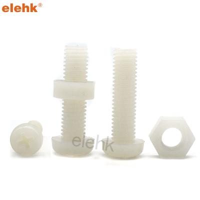 China High Quality Nylon Screw Phillips Round Pan Head Screw Nylon M2 Pan Screw Plastic Round Head Electrical Equipment for sale