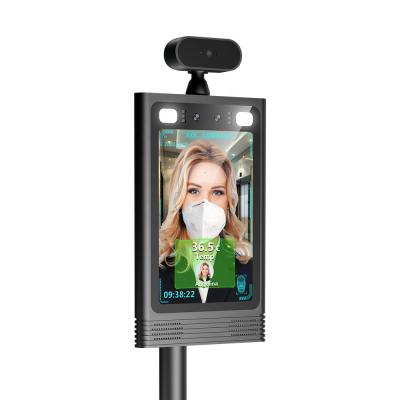 China Enterprises 8 Inch Access Control Detection Scanner Software Face Recognition Temperature Measurement Check Kiosk for sale