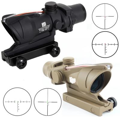 China Real Aluminum Alloy ACOG 4X32 Fiber Scope Red Dot Sights Illuminated Chevron Glass Optics Etched Reticle Sight Optics for sale