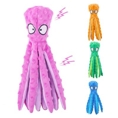 China Squid Cat Dog Toy Octopus Cute Plush BB Pet Puppy Viable Rope Toys Pink Chew Squeak Toys for sale