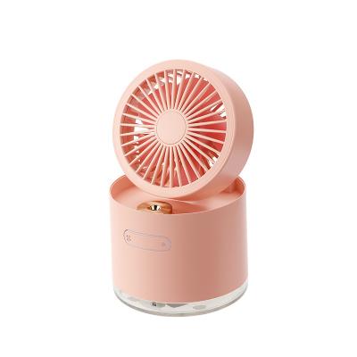 China Keep cool and refreshed on these 2021 Hot Summer Days Newest Hot Summer Days USB Mini Folding Humidifier Portable Rechargeable Desktop Fan with Night Light for sale