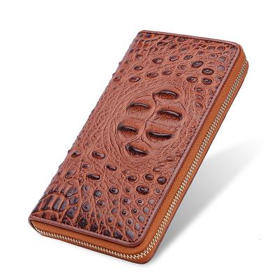 China Fashion ladies wallet_billfold unisex long fashion genuine leather clutch genuine leather women pinch wallet custom logo luxury crocodile wallet for sale