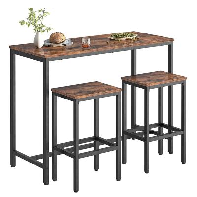 China Foldable Dining Table Set for Kitchen Counter 3pcs with Bar Stools Kitchen Table and Chairs with Sturdy Metal Frame for sale