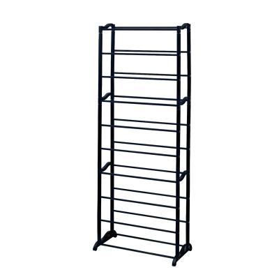 China (Size) Adjustable 10 Tier 30 Pair Shoe Rack Metal Shoe Rack For Entrance TV Shoe Shopping Rack for sale