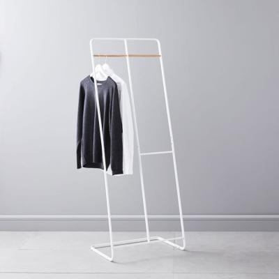 China Bathroom L Shape Garment Rack Metal Clothes Rack Narrow Lightweight Hanging Free Standing With Hanging Rods for sale