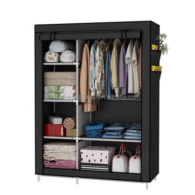 China Morden Luxury Cheap Wardrobe Closet With Dust Proof Cover DIY Cloth Wardrobe Cloth Closet With Doors For Kids for sale