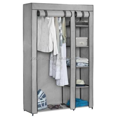 China Morden Luxury Closet Portable Wardrobe Clothes Storage Organizer with Tiered Shelves and Nonwoven Fabric Dustproof Cover for sale