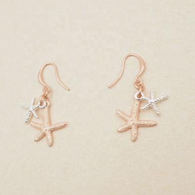 China CLASSIC Original Korean Starfish Color Contrast Style Metal Dangle Earring for sale