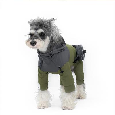 China Stocked Stylish Luxury Dog Clothes For Dogs Outdoor Bag Zipper Drawstring Waterproof Reflective Pet Clothing for sale